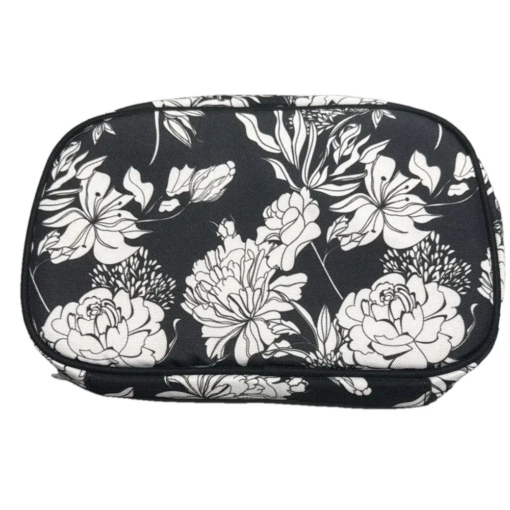 Floral Black and White Storage Pouch for Art Supplies Markers and Pens NWT